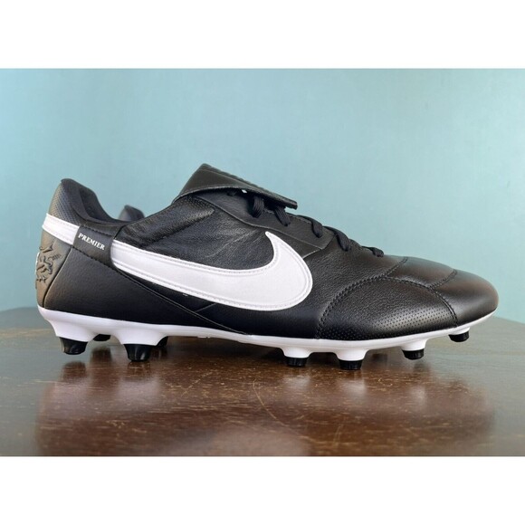 Nike Premier III FG Black Leather Soccer Cleats Men's Size 7.5 (9W) AT5889-010 - Picture 2 of 12